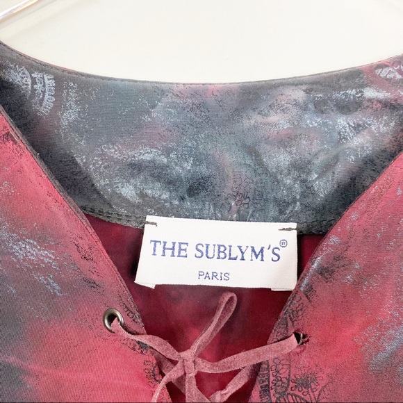 The Sublym's Paris Stretch Knit Paidley Lace Top - Picture 7 of 9